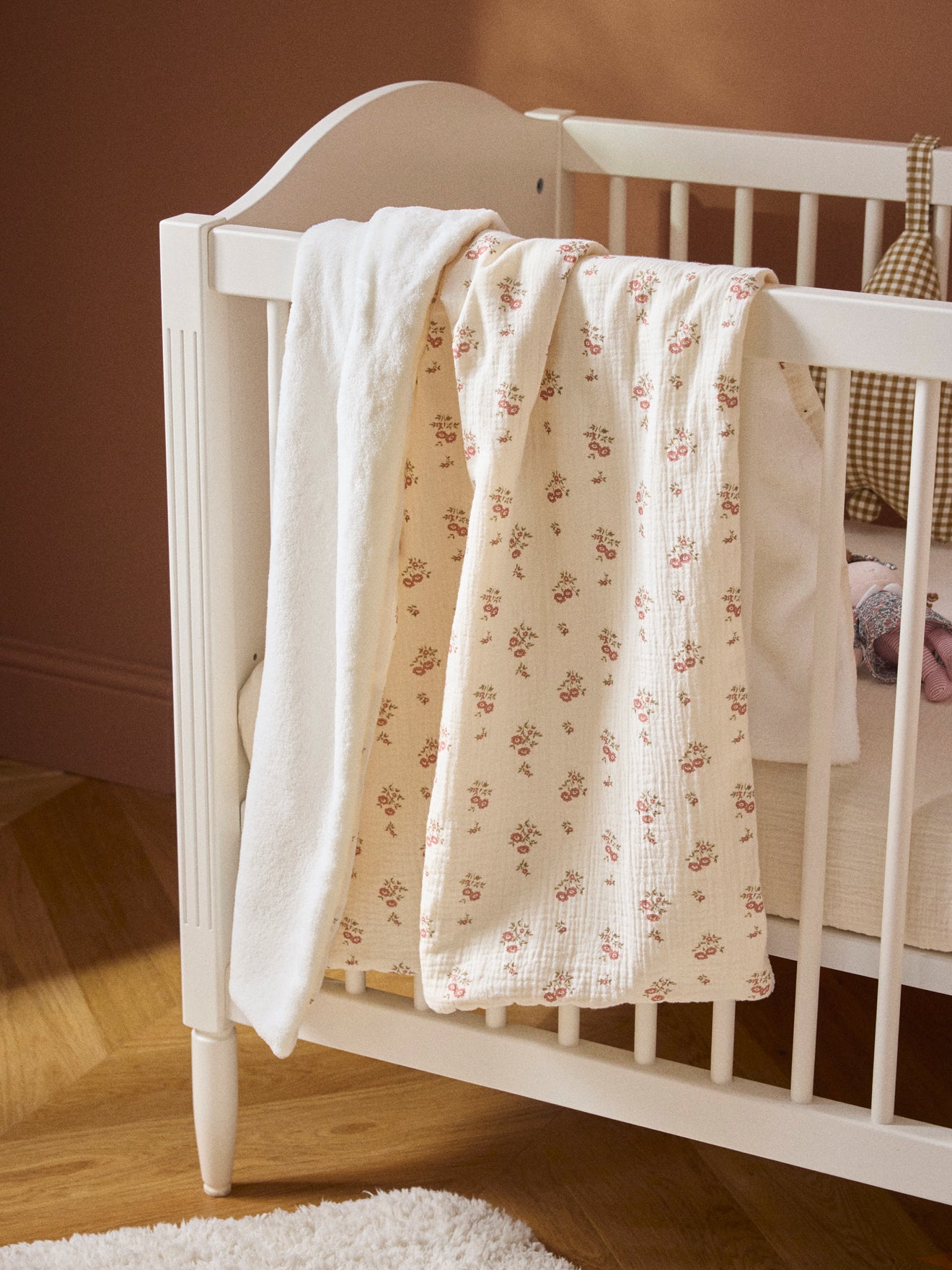 Baby-Plaid aus strukturierter Baumwolle und Mikrofleece