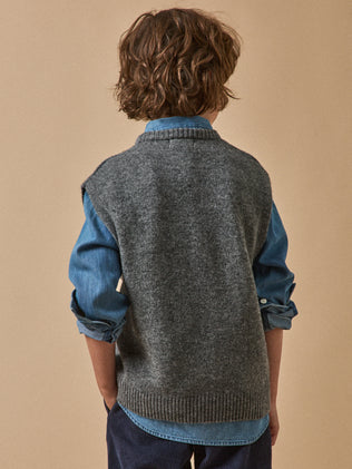 Pull sans manches en laine garçon