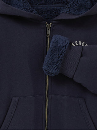 Jungen-Cardigan mit Reissverschluss und Sherpa-Futter