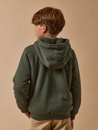 Jungen-Cardigan mit Reissverschluss und Sherpa-Futter