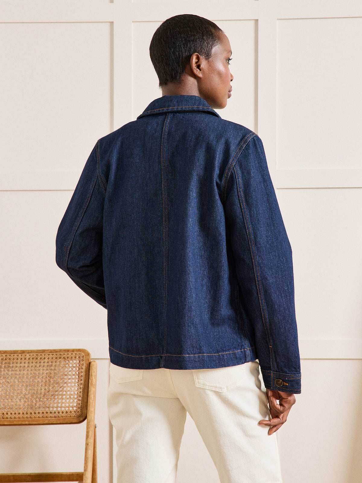 Veste worker jean femme coton biologique
