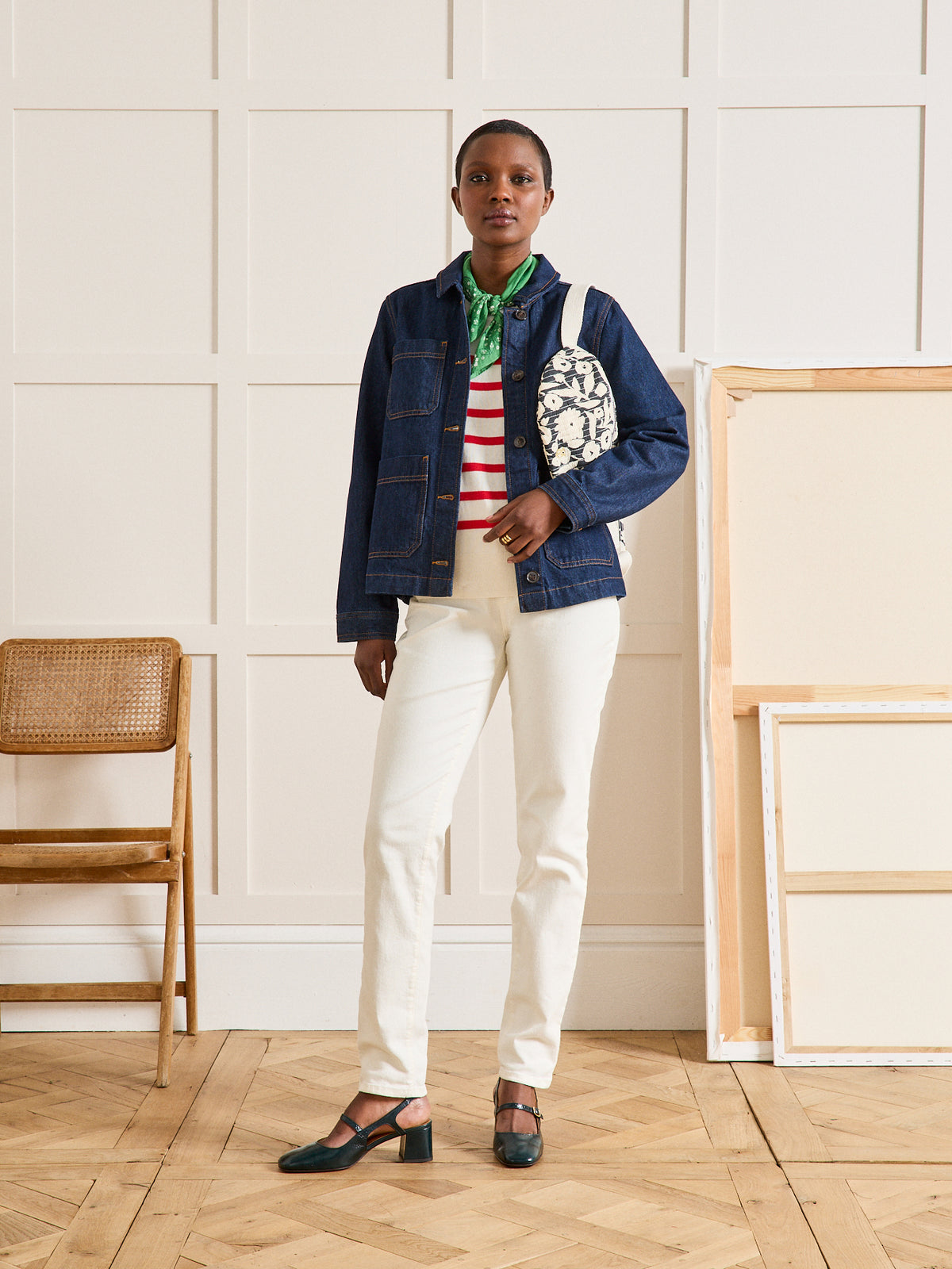 Veste worker jean femme coton biologique