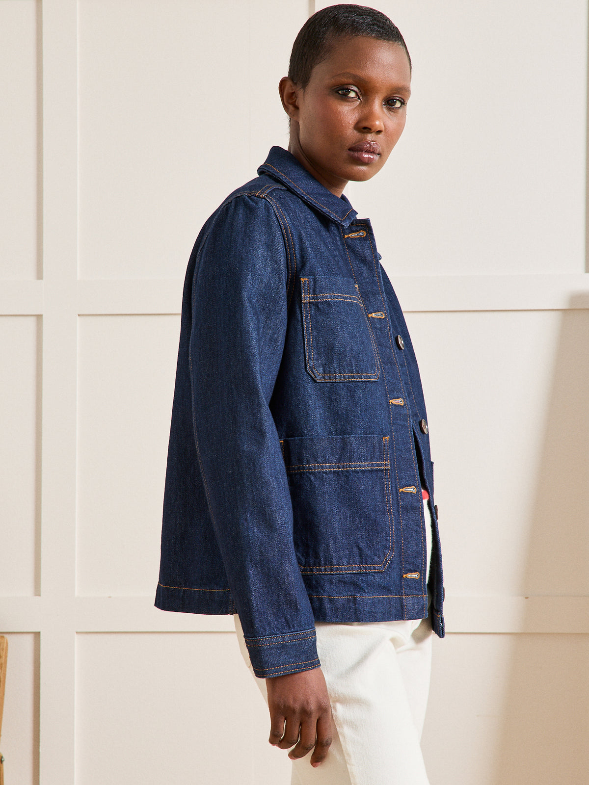 Veste worker jean femme coton biologique