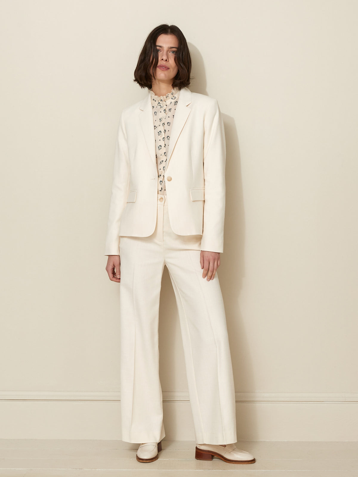 Veste tailleur femme tissu natté