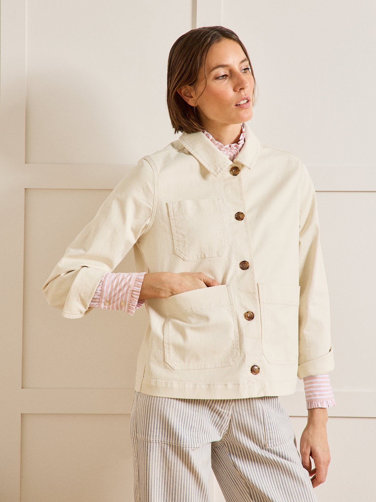 Veste worker jean femme coton biologique