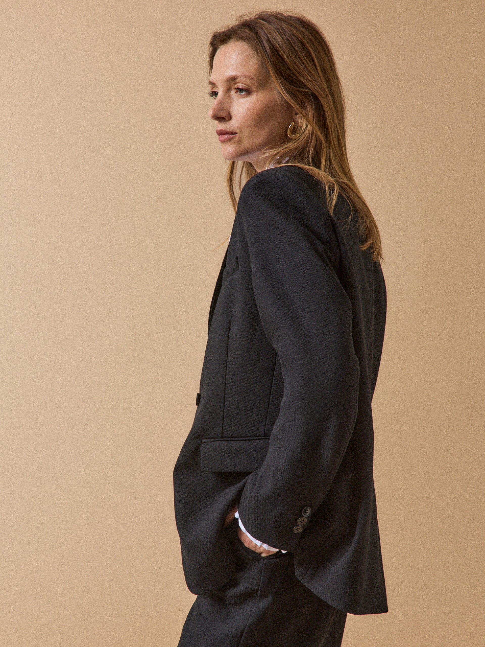 Veste tailleur twill uni femme