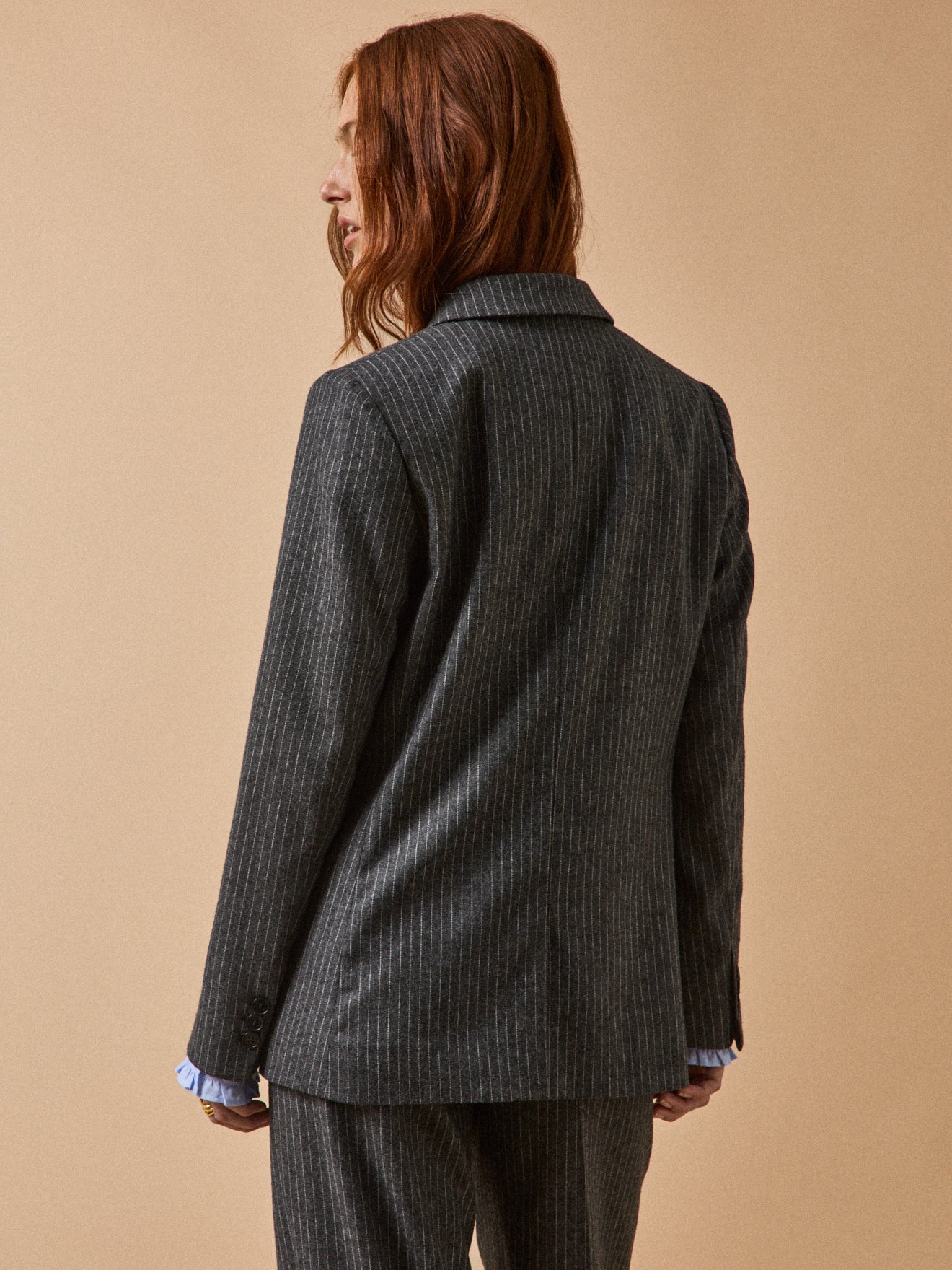 Gestreifter Damen-Blazer aus Wolltuch