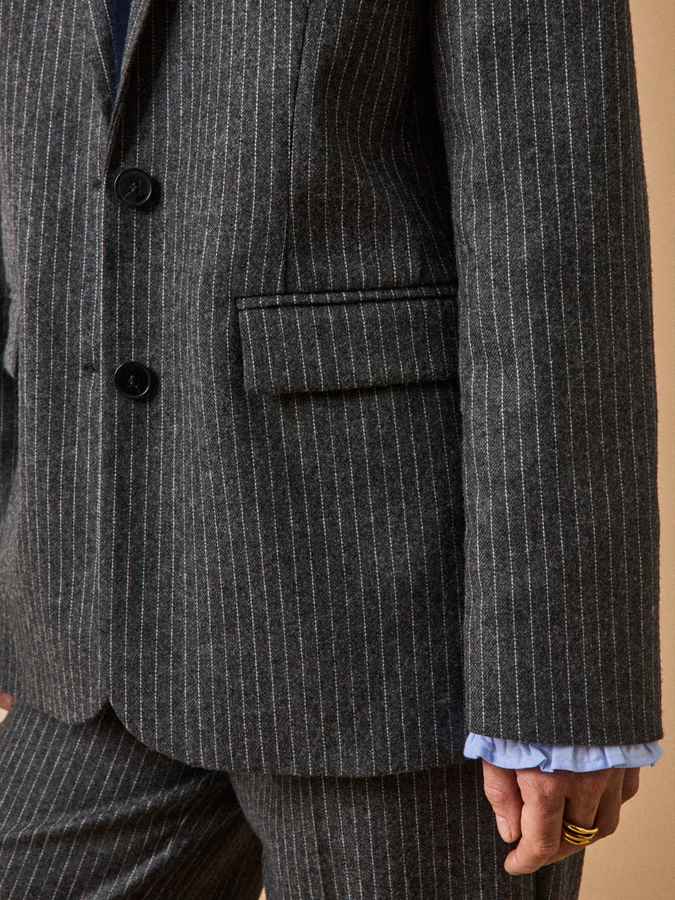 Gestreifter Damen-Blazer aus Wolltuch