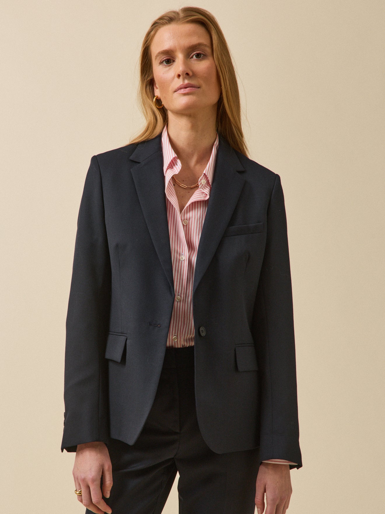 Veste tailleur lainage uni femme