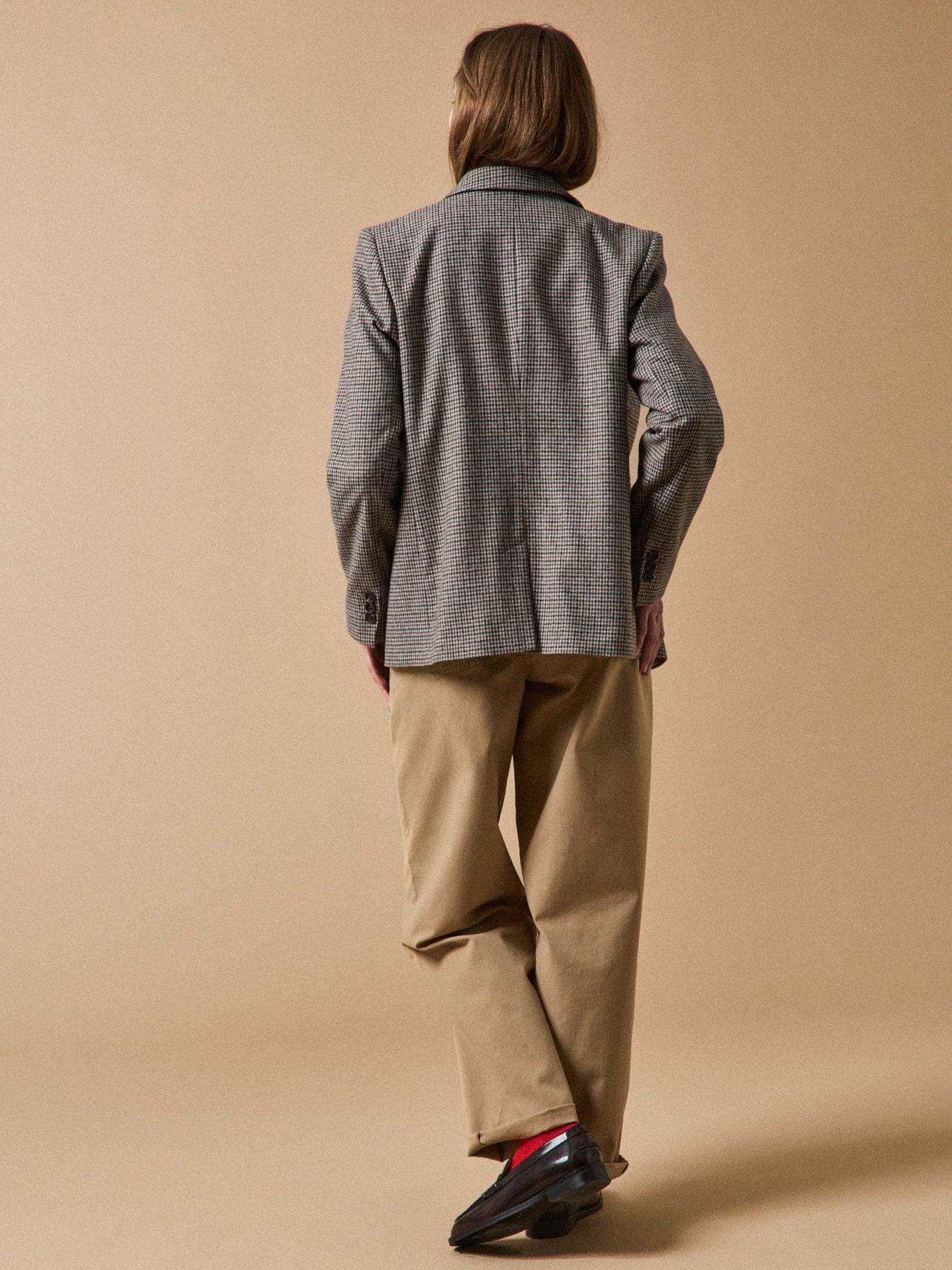 Damen-Blazer aus Wolltuch mit kleinen Karos