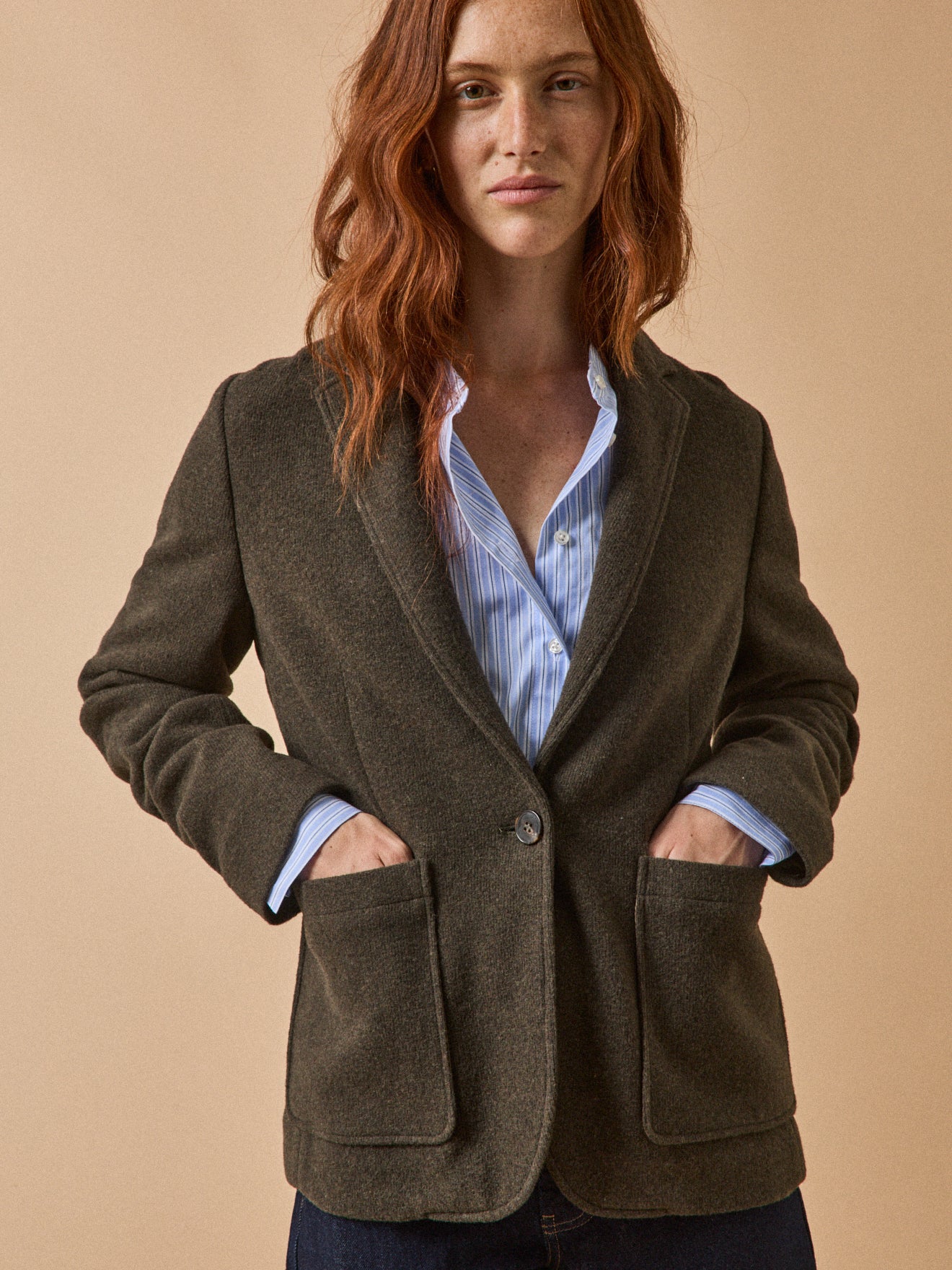 Einfarbiger Damen-Blazer