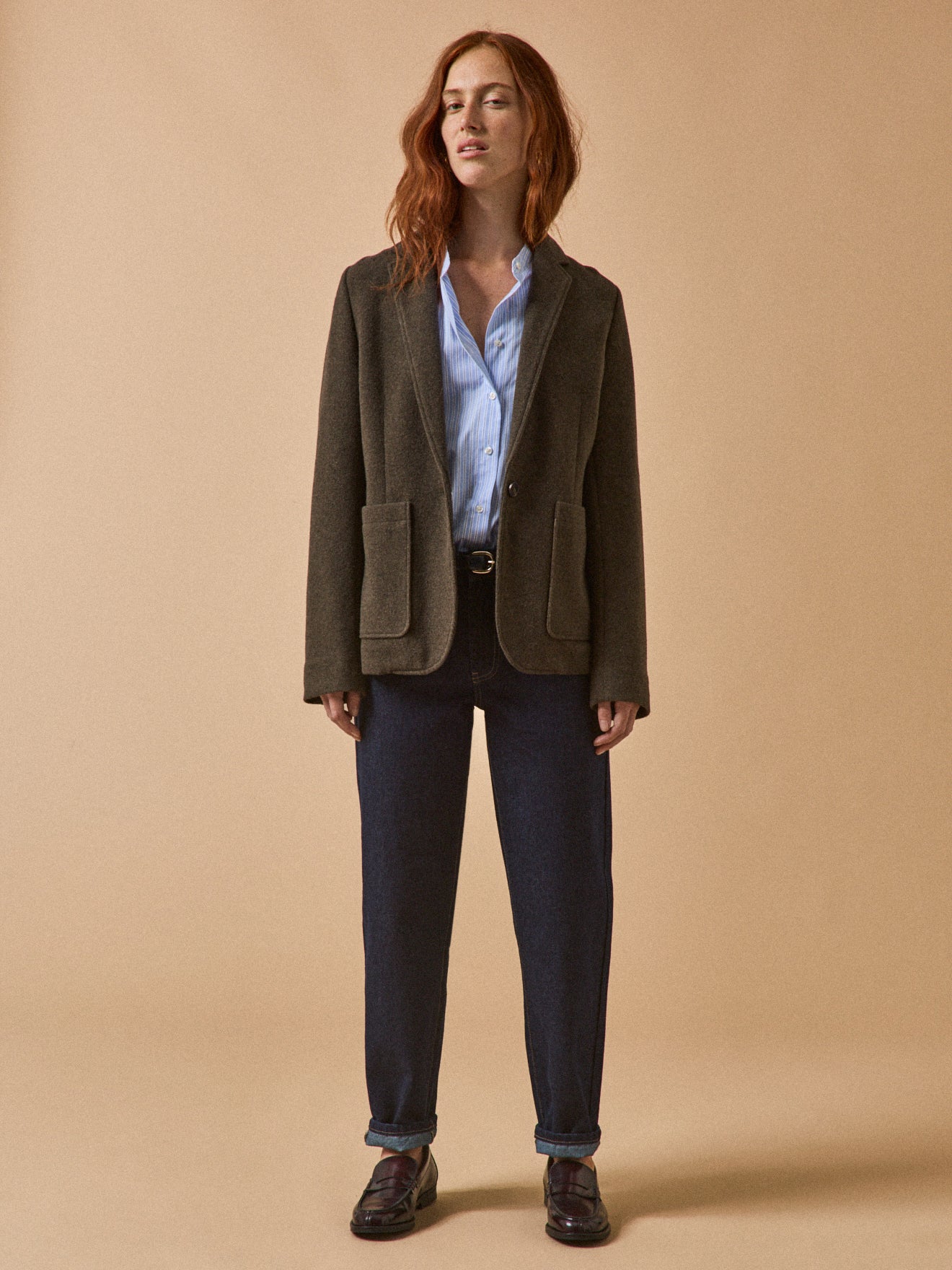 Einfarbiger Damen-Blazer