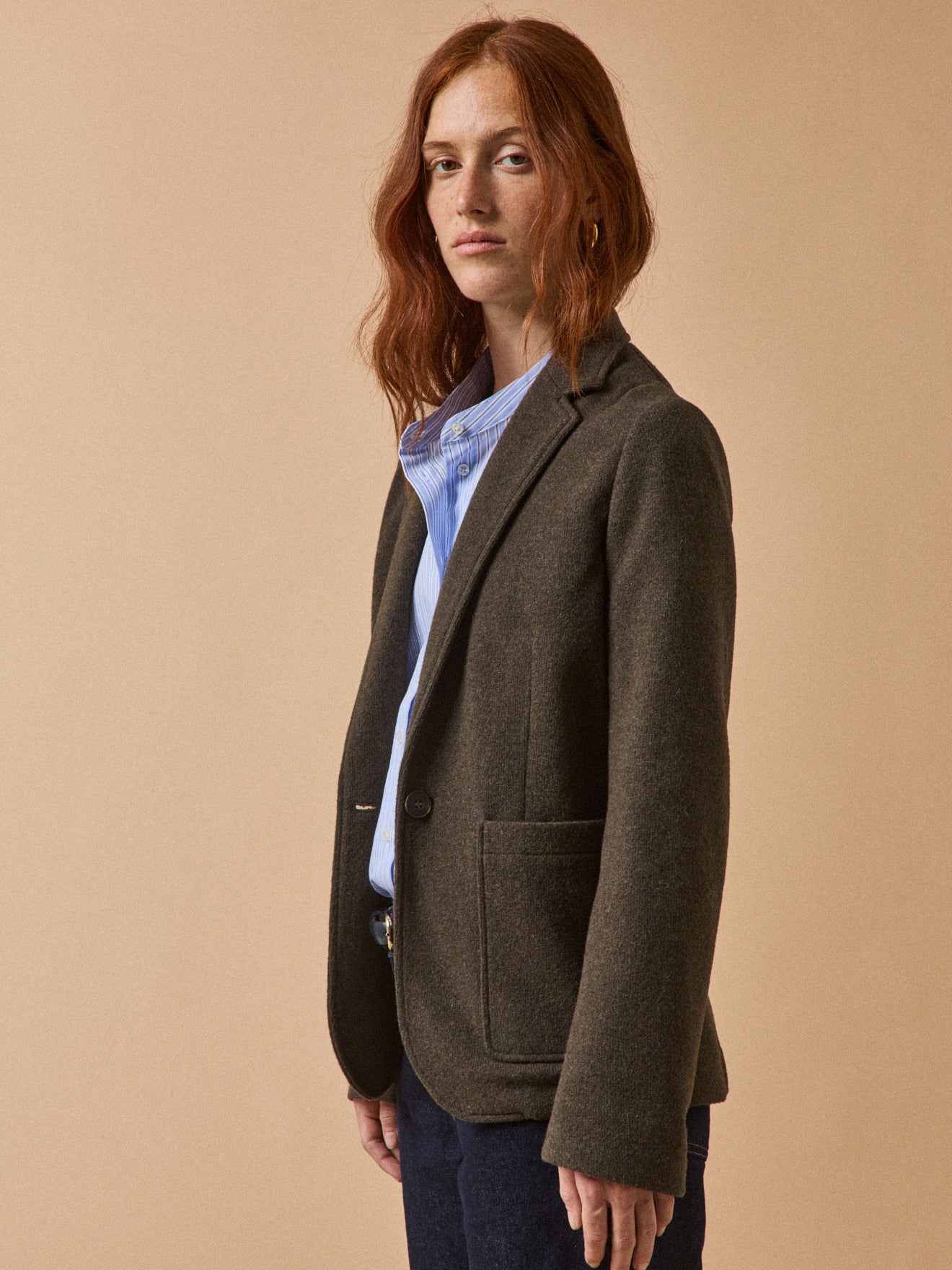 Einfarbiger Damen-Blazer