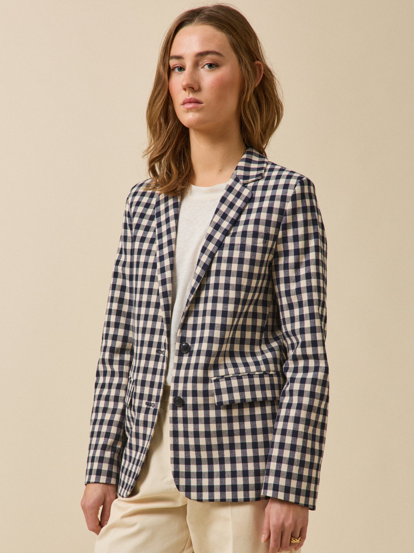 Damen-Blazer mit Vichy-Karos