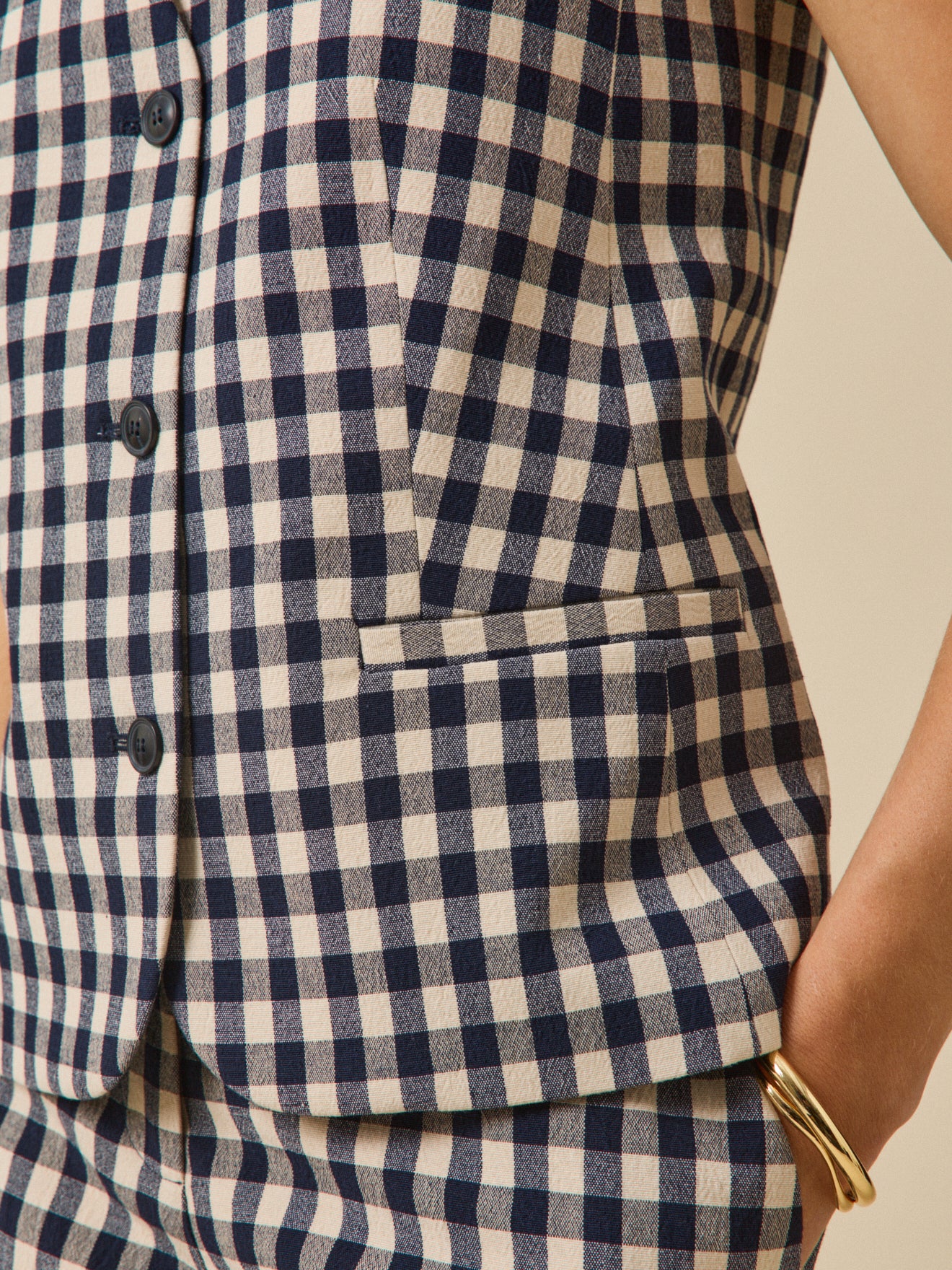 Damenweste mit Vichy-Karos