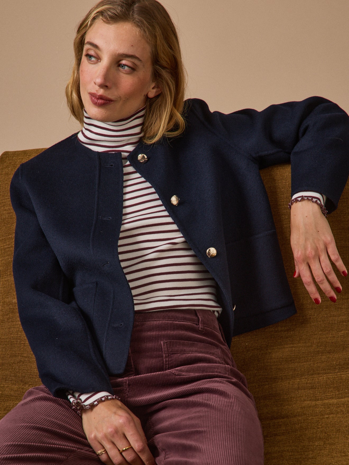 Damenjacke aus doppellagigem Wollmix