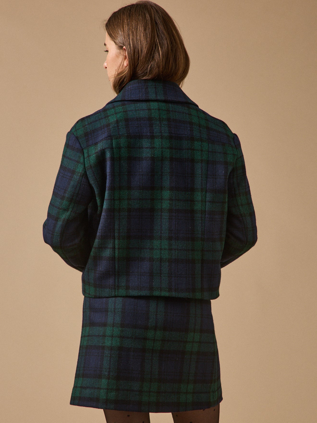Tartan-Damenjacke aus Wolle