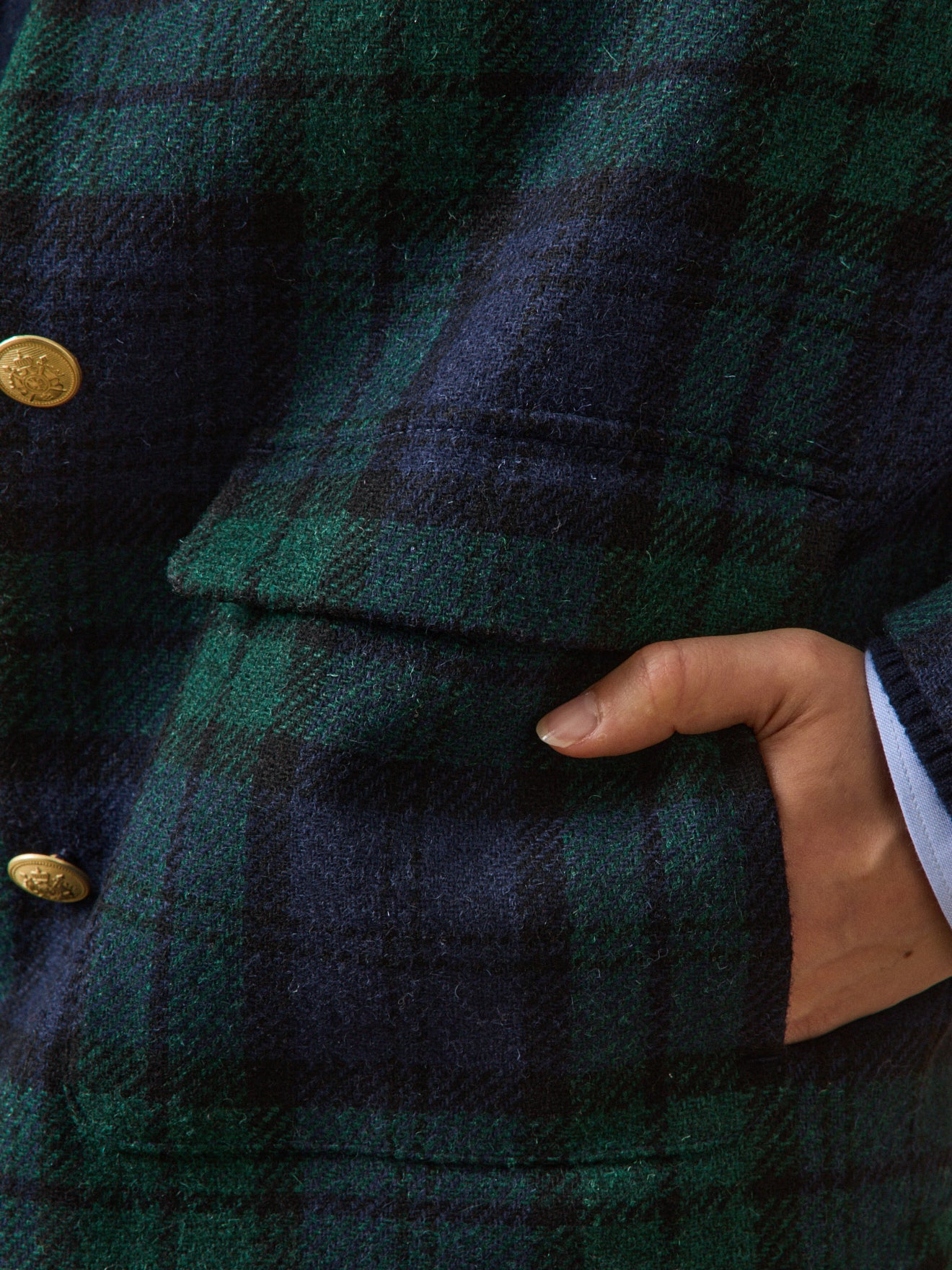 Tartan-Damenjacke aus Wolle