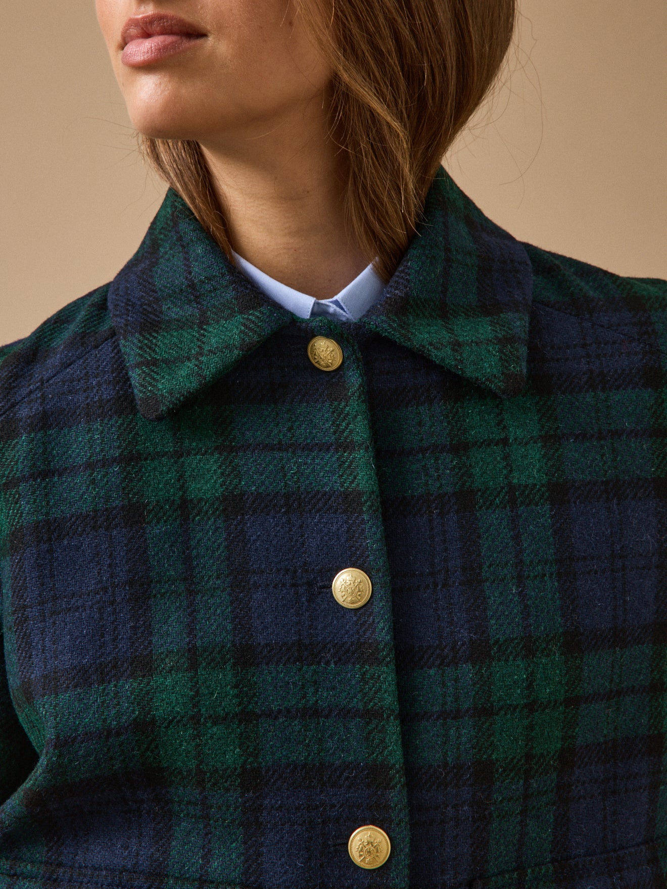 Tartan-Damenjacke aus Wolle