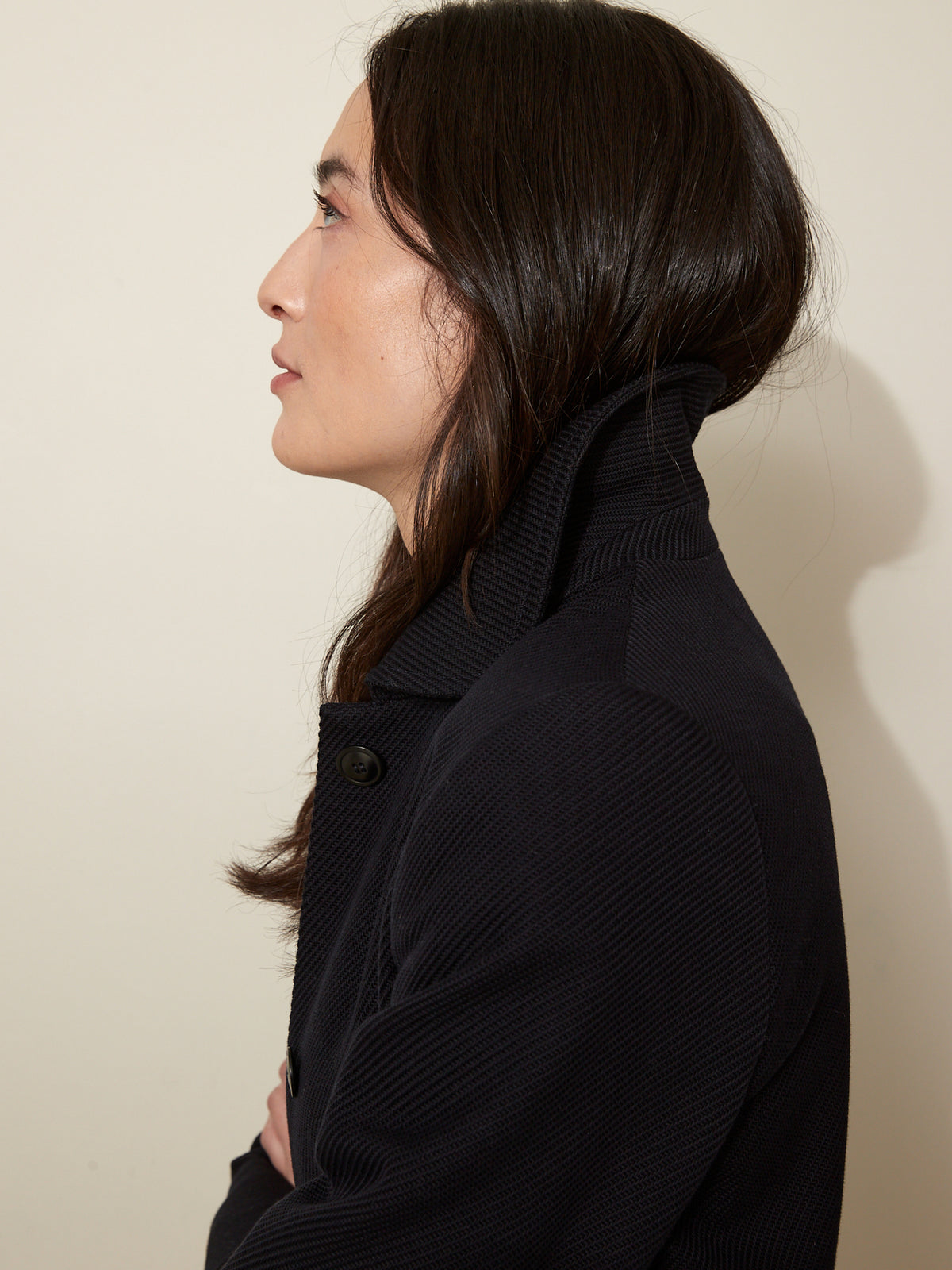 Manteau Car Coat piqué de coton femme