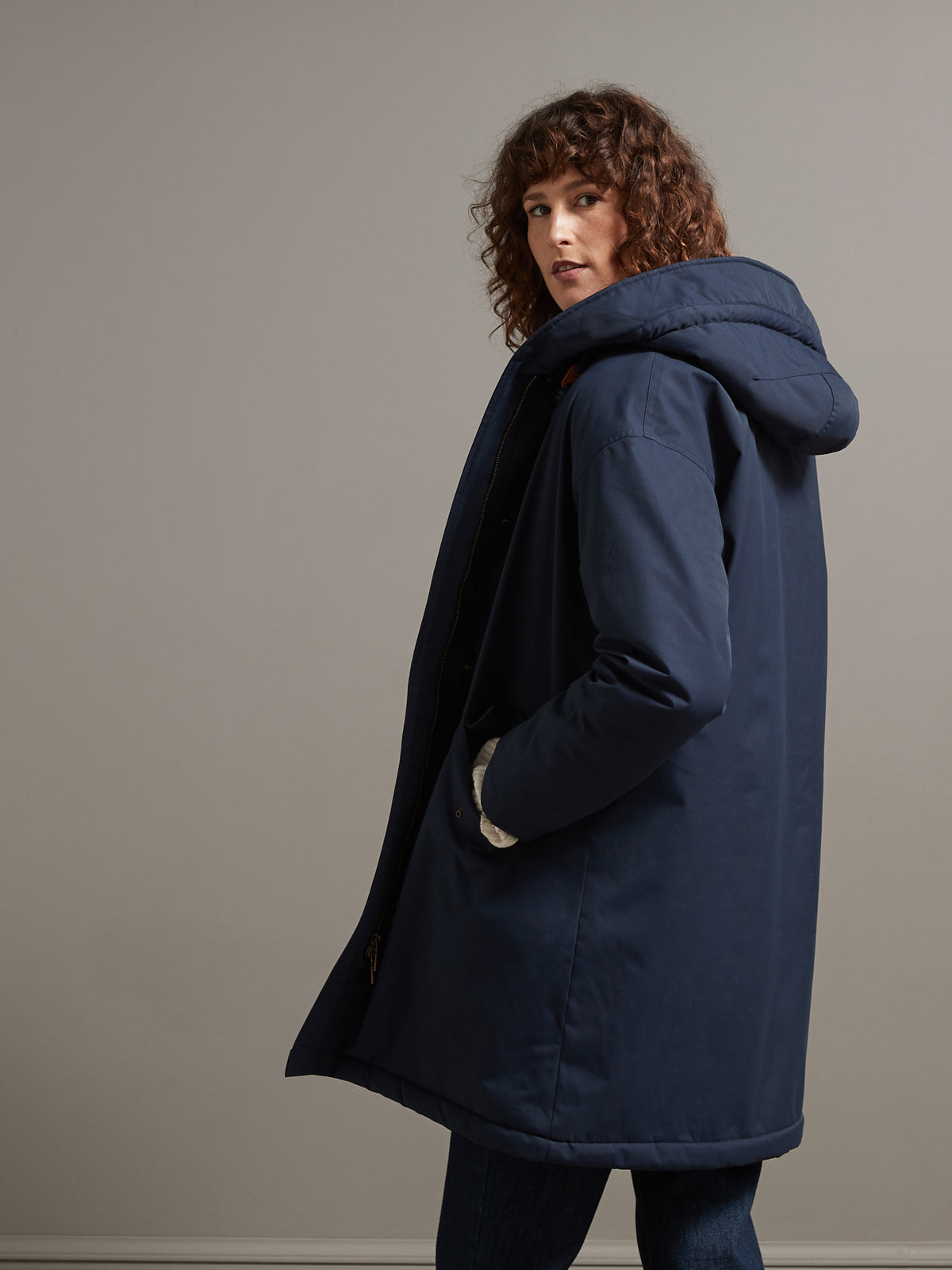 Langer Damen-Parka mit Futter