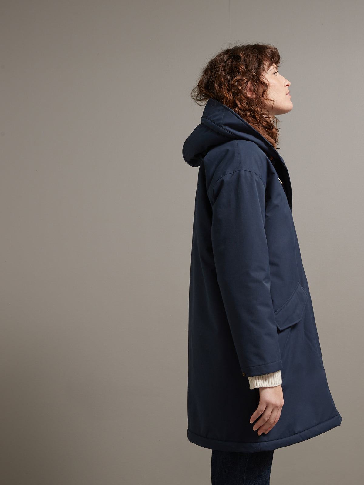 Langer Damen-Parka mit Futter