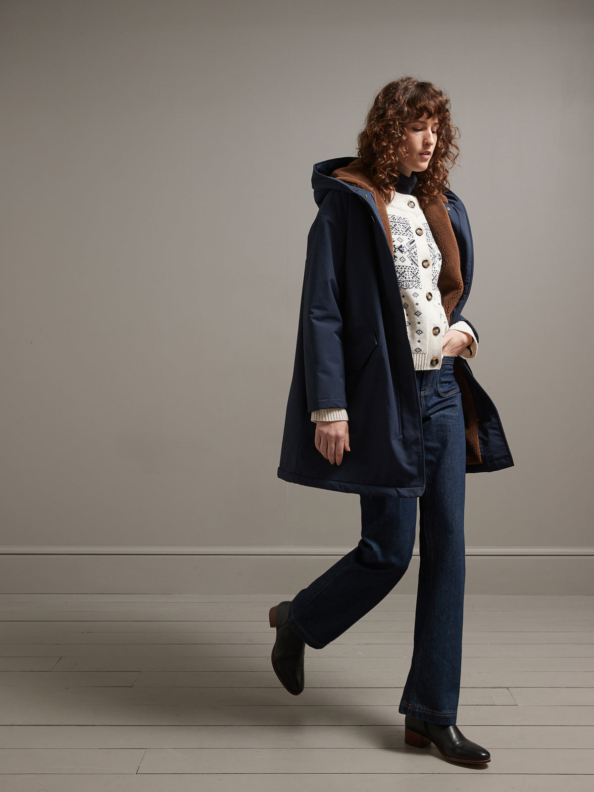 Langer Damen-Parka mit Futter