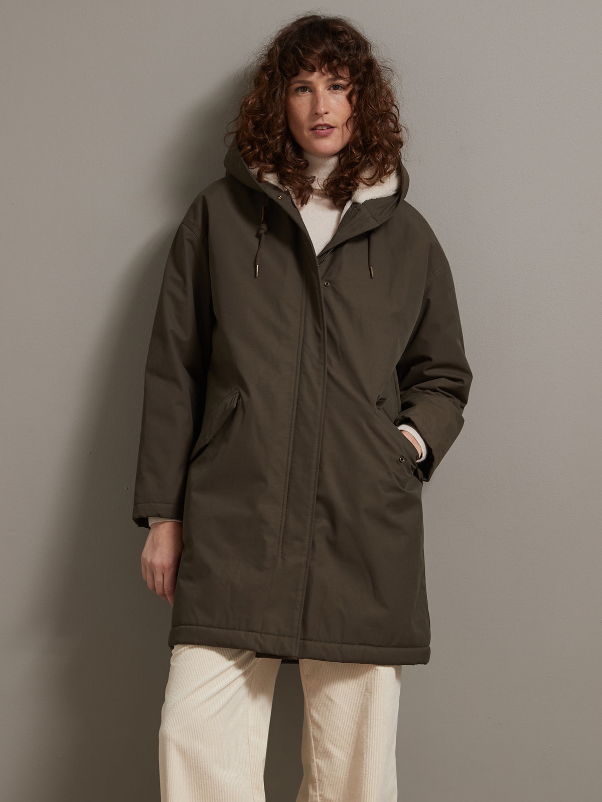 Langer Damen-Parka mit Futter