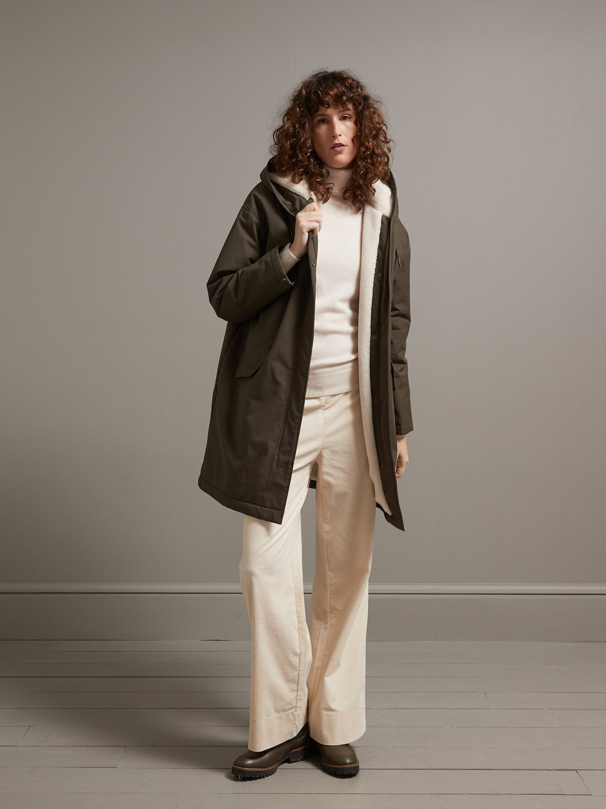 Langer Damen-Parka mit Futter