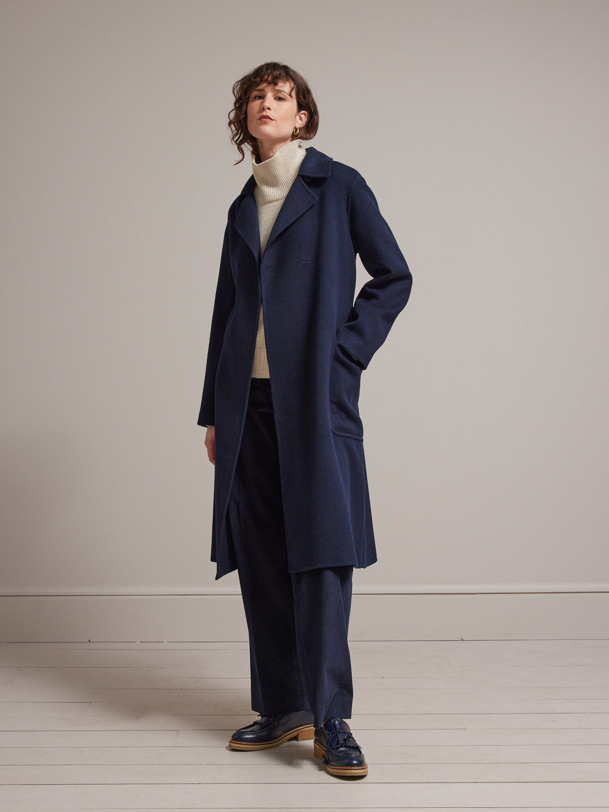 Manteau lainage double face femme
