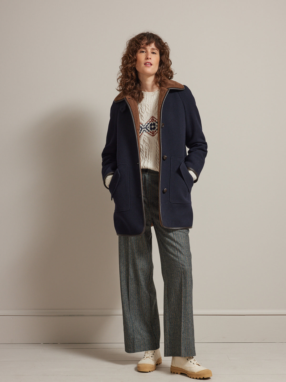 Manteau gansé intérieur sherpa femme