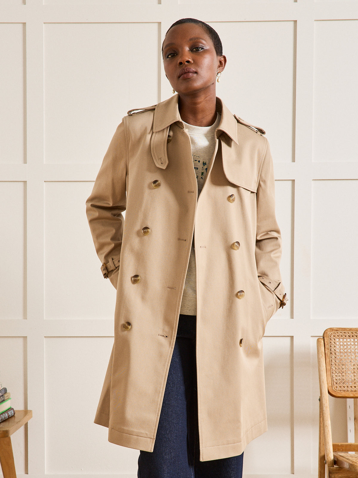 Langer Damen-Trenchcoat
