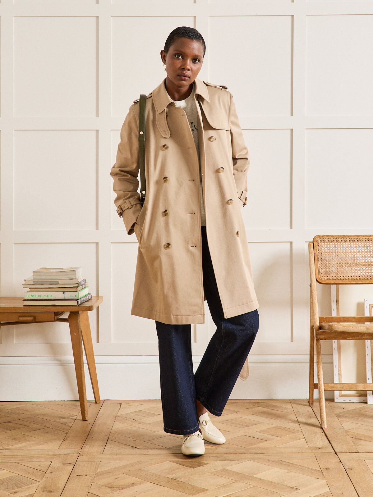 Langer Damen-Trenchcoat