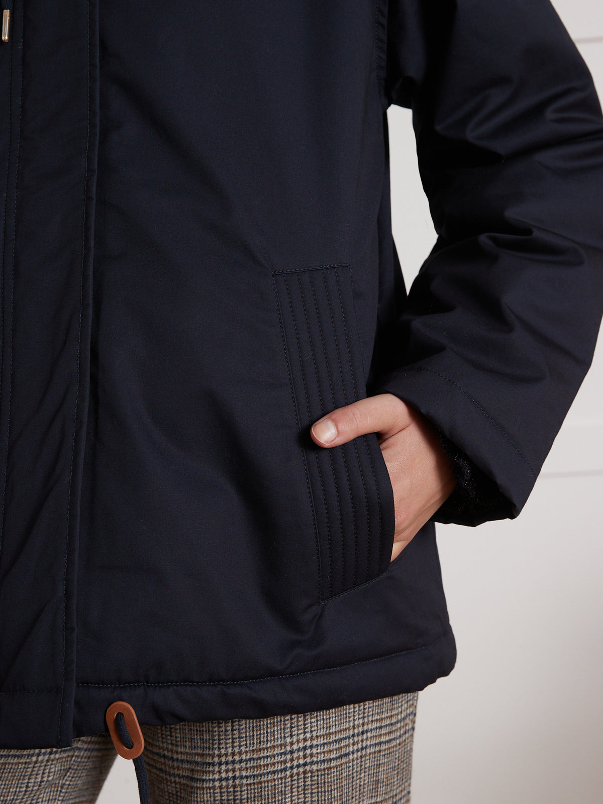 Parka courte femme doublée imitation fourrure