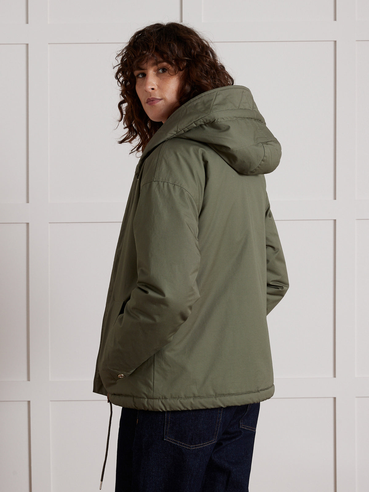 Kurzer Damen-Parka mit Webpelz-Futter
