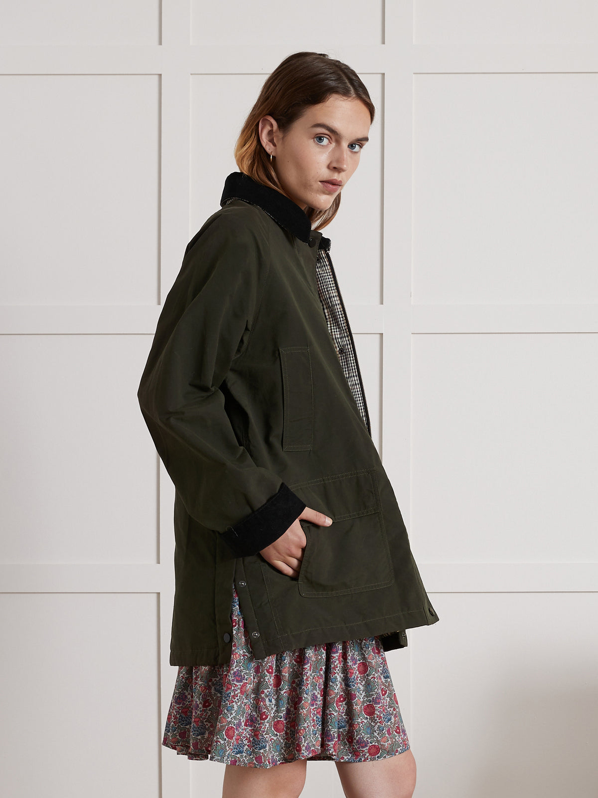 Veste femme coton enduit