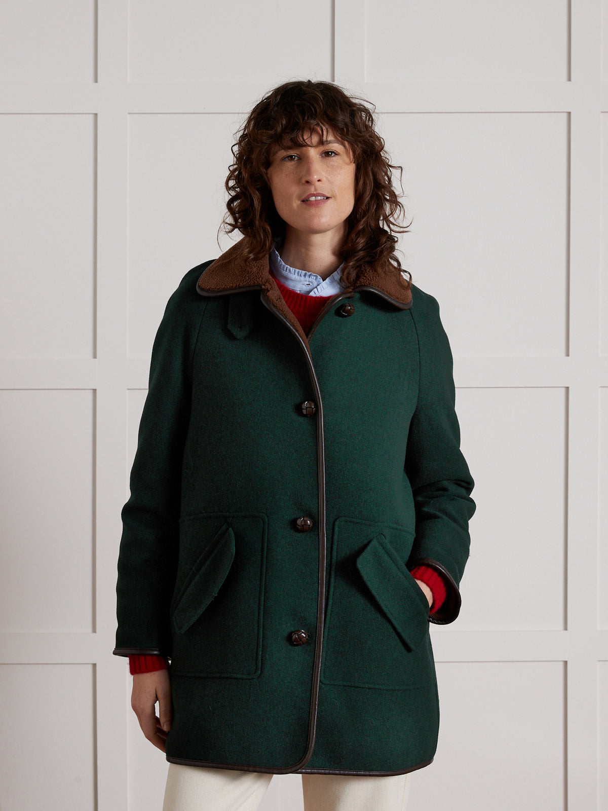 Damenmantel mit Sherpafutter