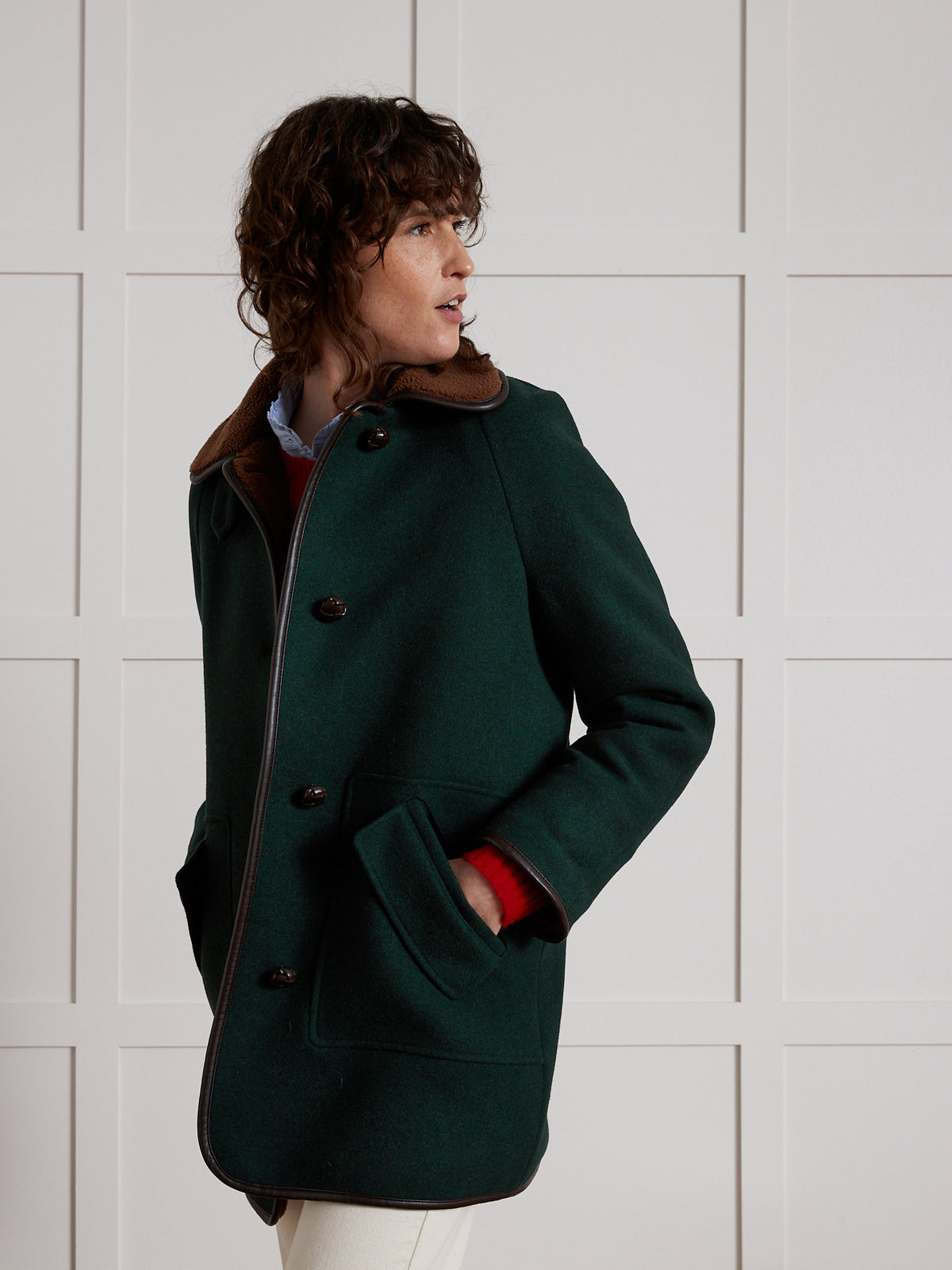Damenmantel mit Sherpafutter