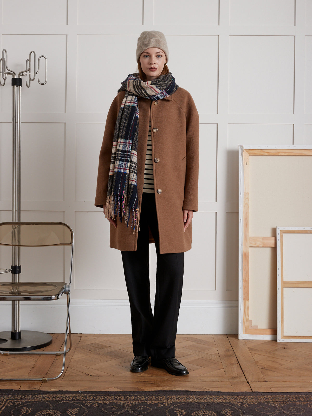 Manteau oeuf raglan en lainage femme