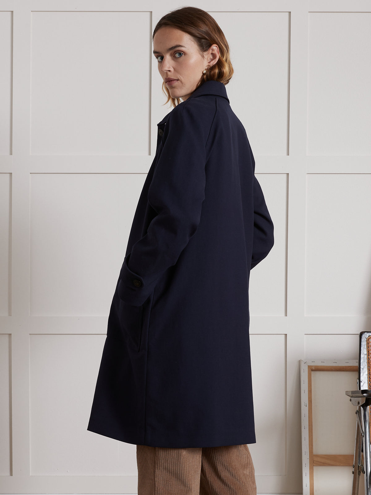 Manteau Car Coat femme tissu double face