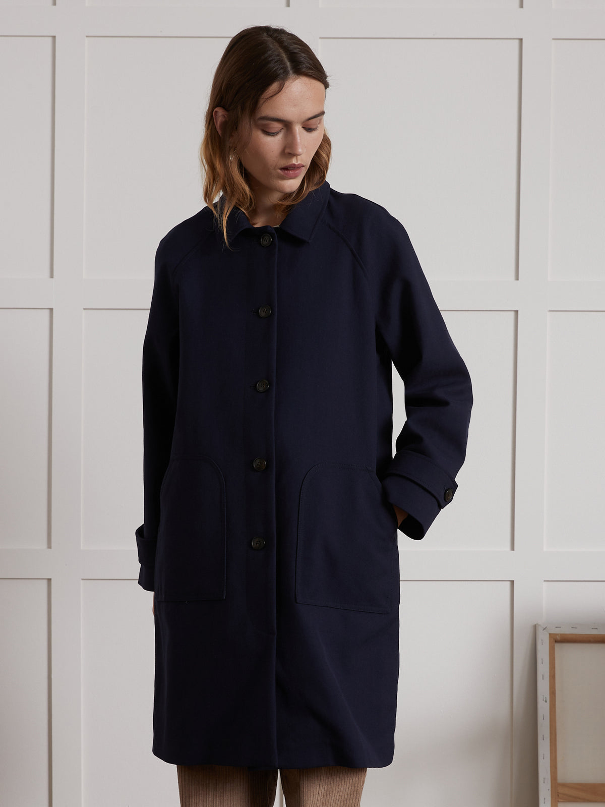 Manteau Car Coat femme tissu double face