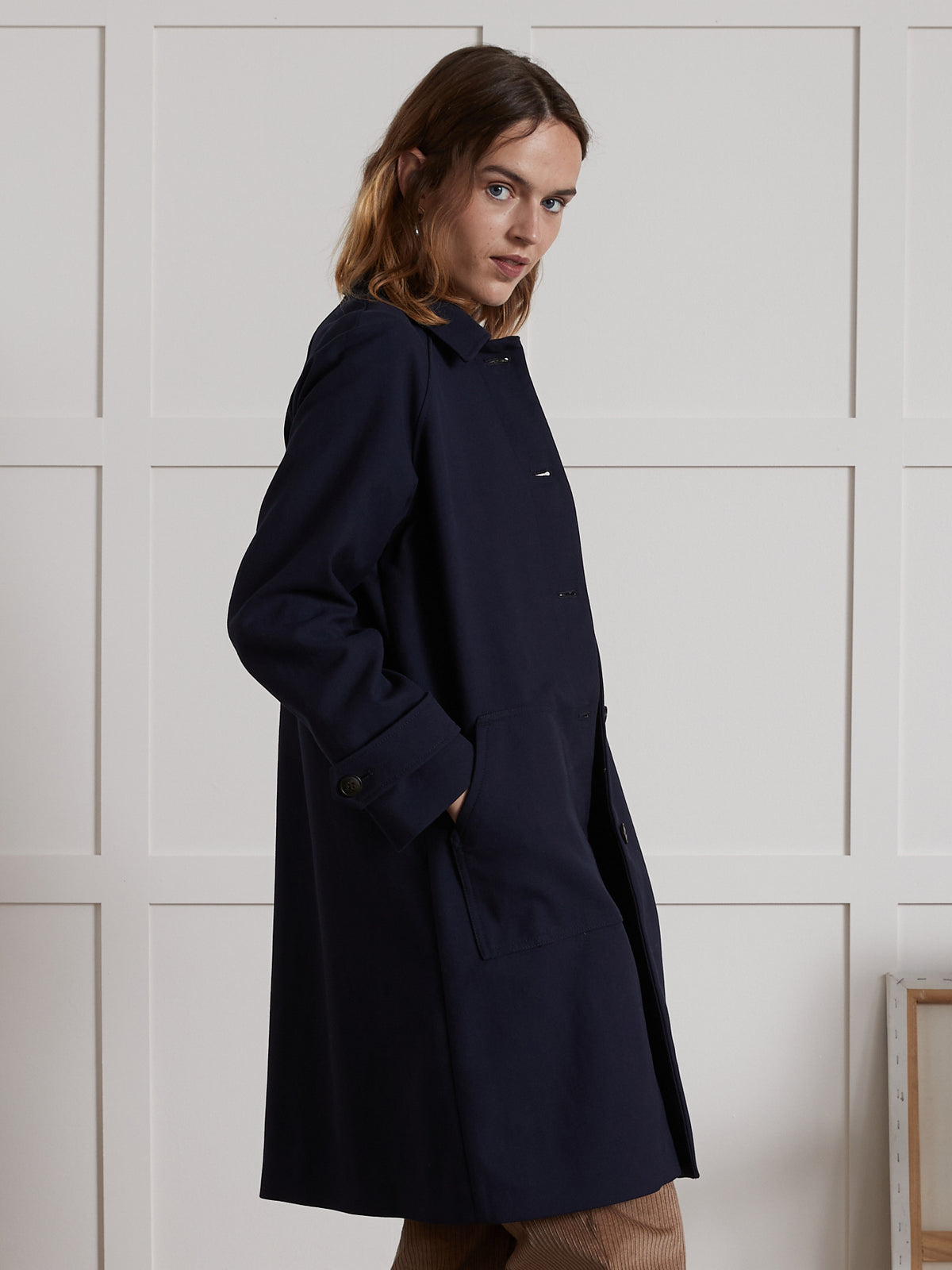 Manteau Car Coat femme tissu double face