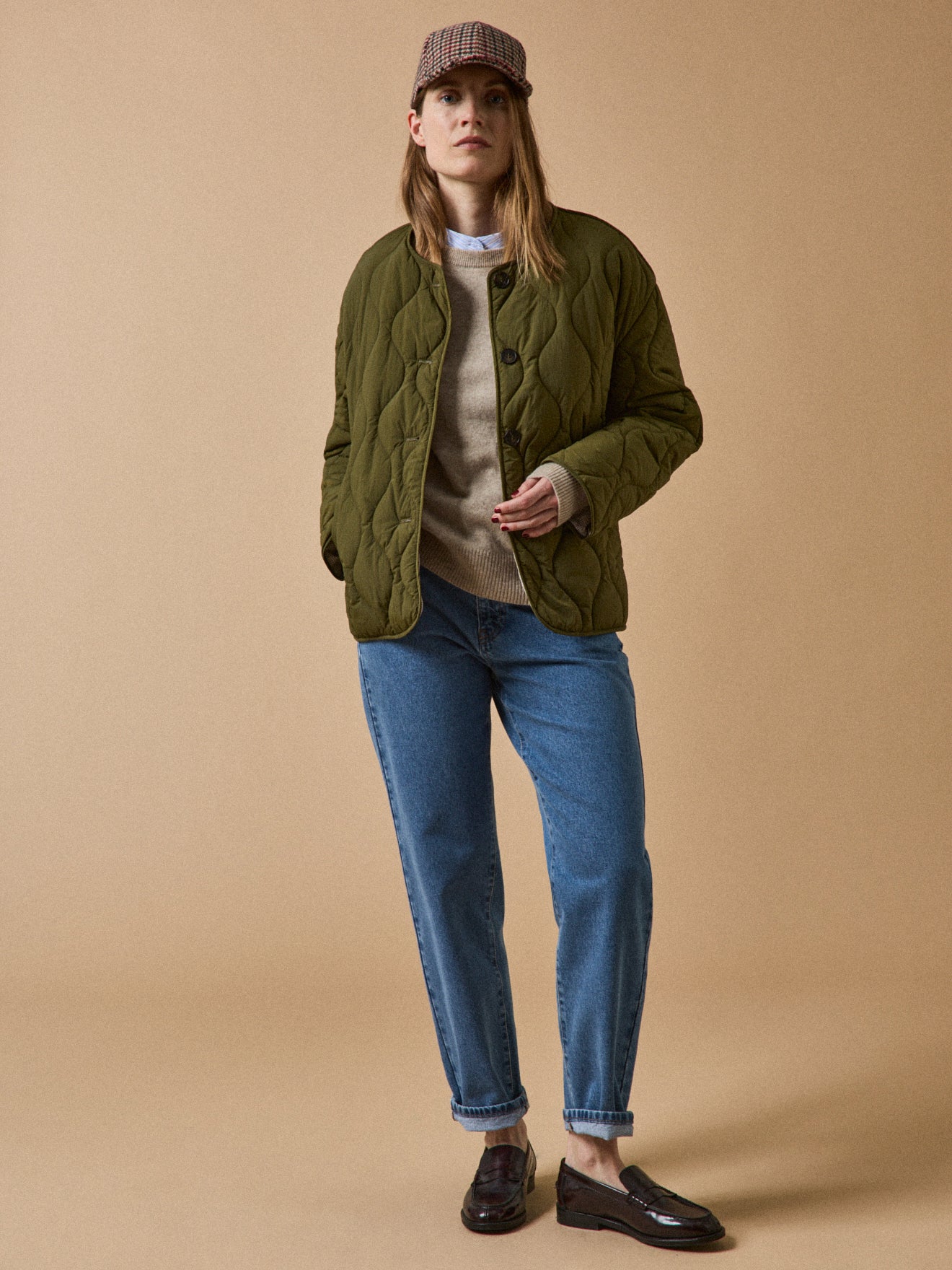 Damen-Steppjacke ohne Kragen