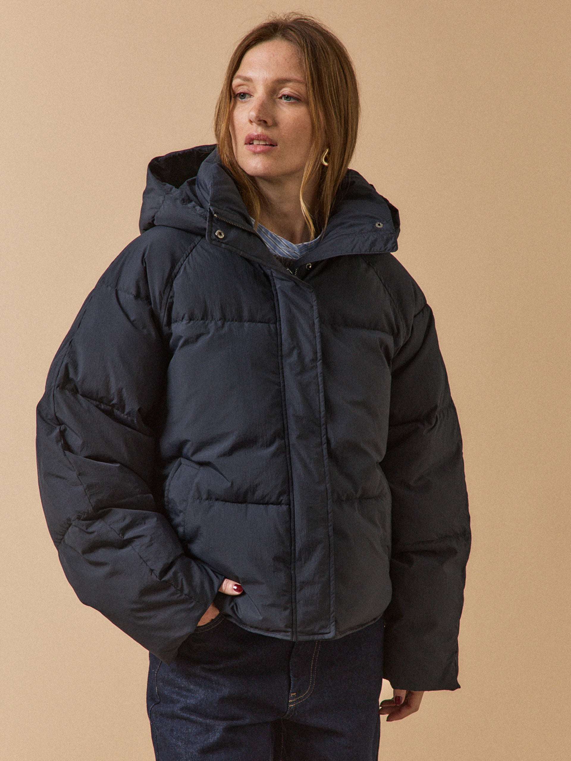 Wattierte Damen-Daunenjacke