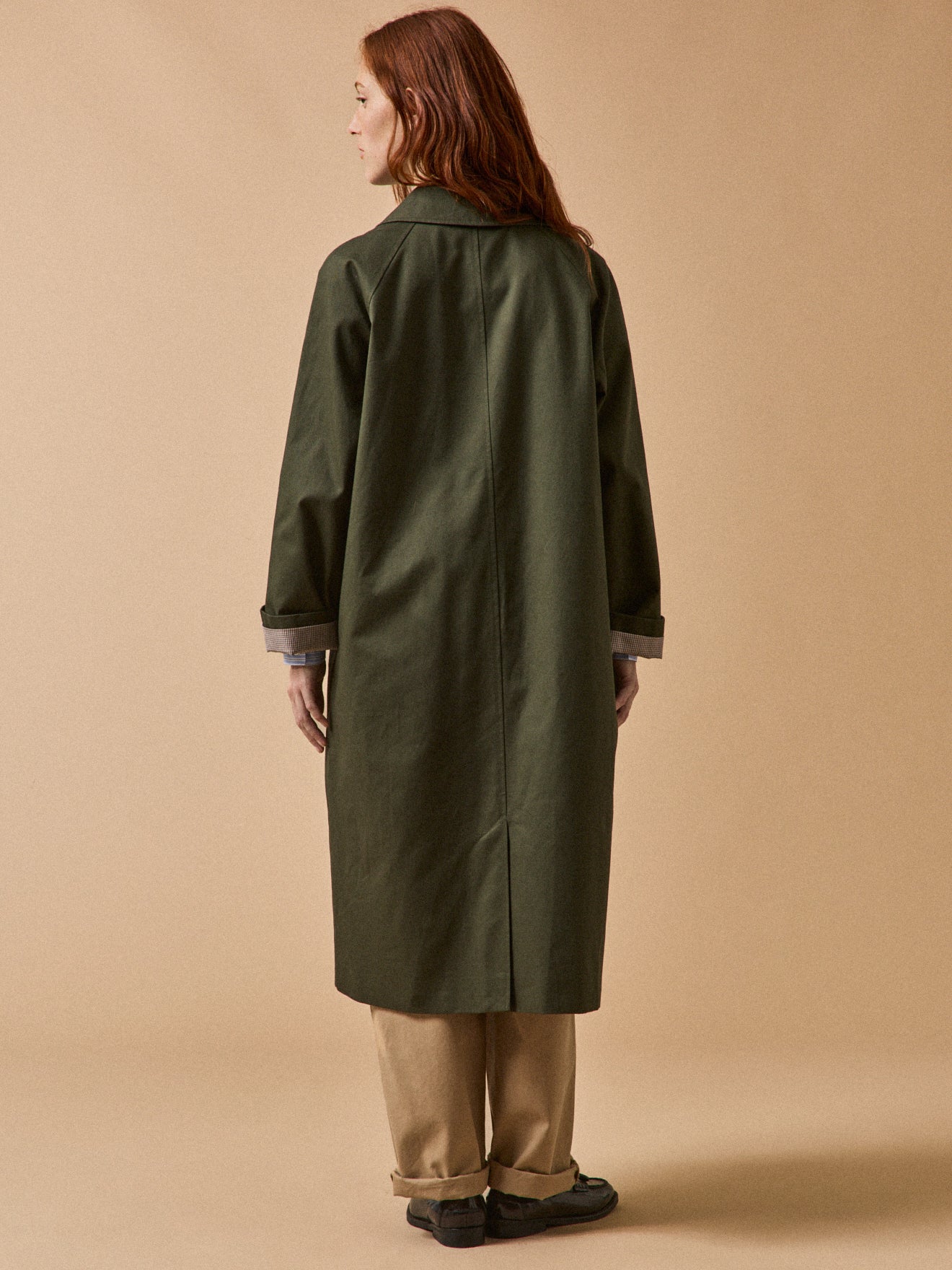 Trench droit coton femme