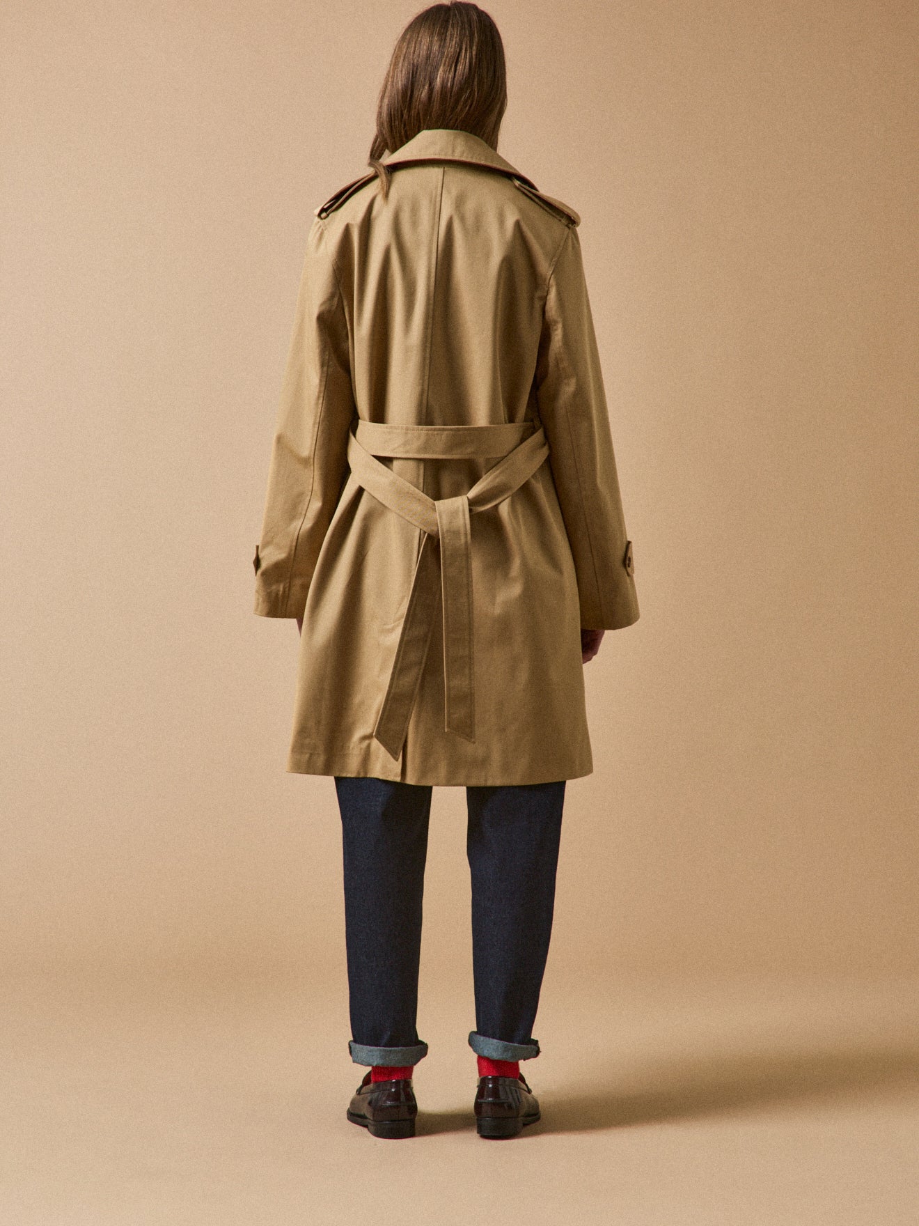 Trench long col tailleur coton biologique femme