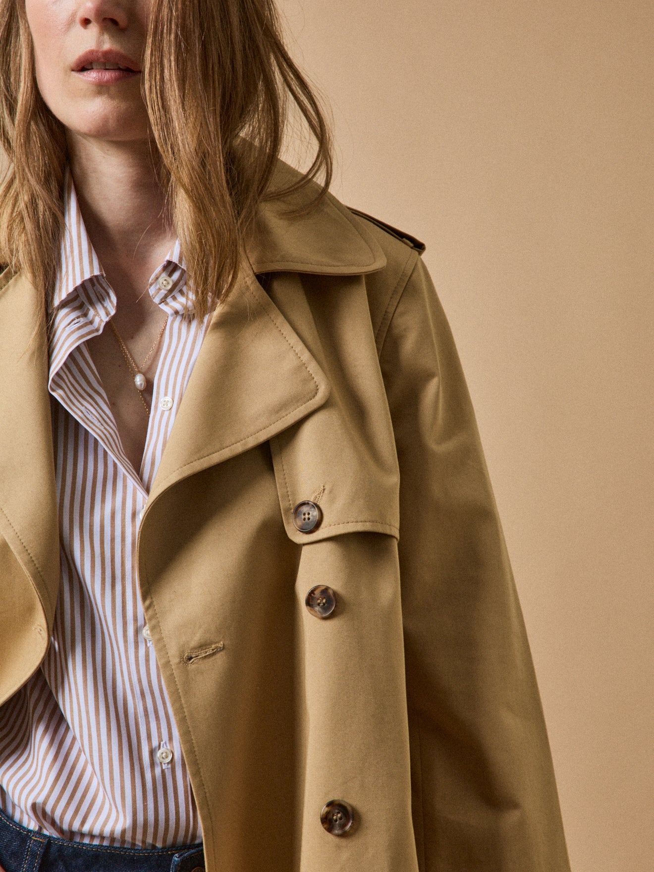 Trench long col tailleur coton biologique femme