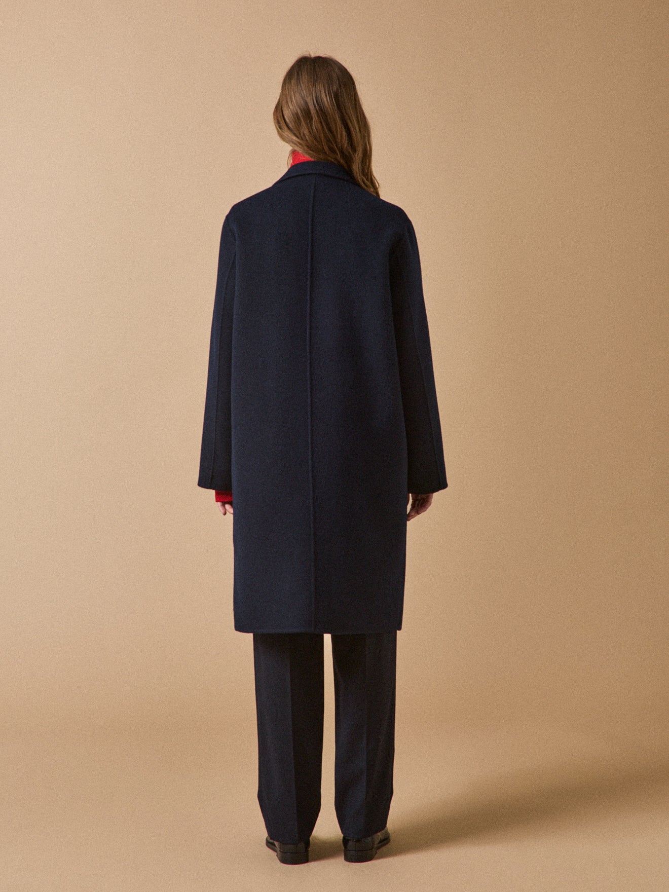 Damenmantel aus zweiseitigem Wolltuch