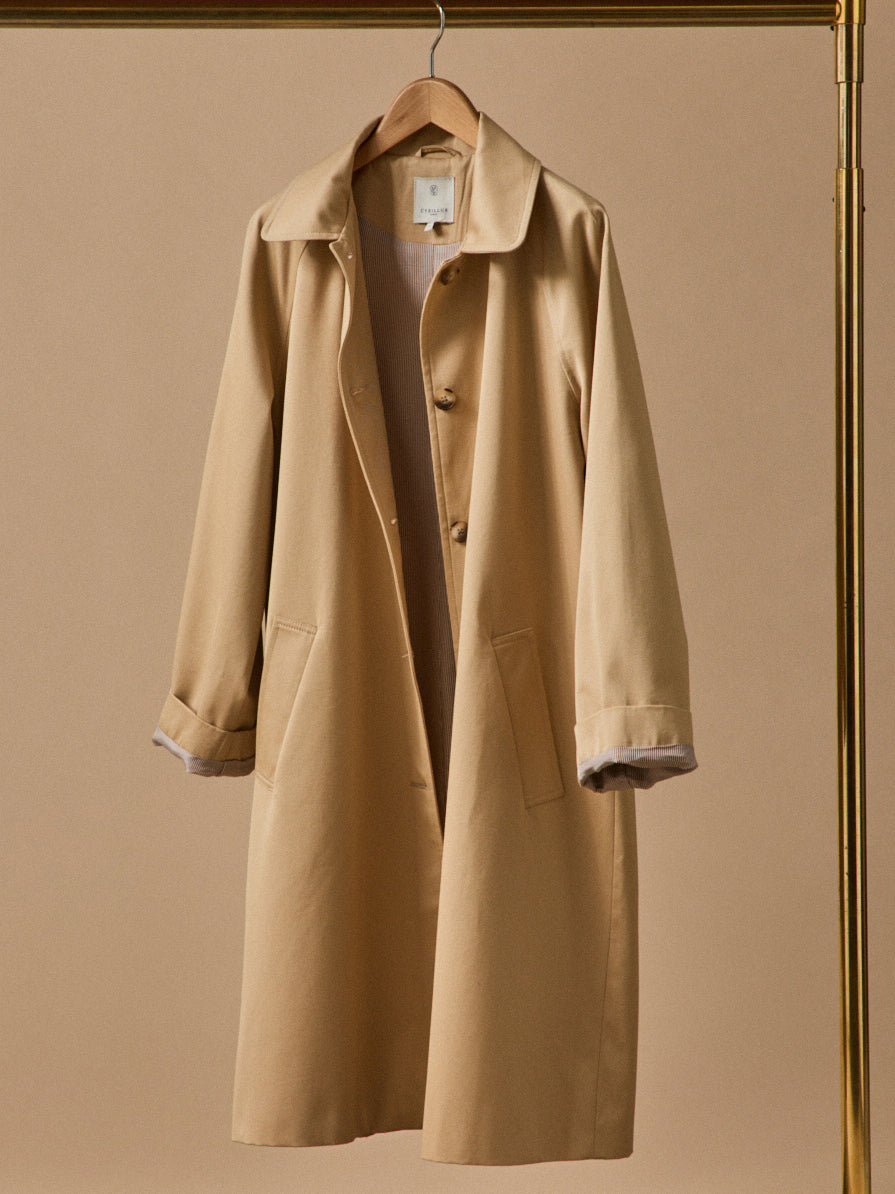 Trench long coton biologique femme