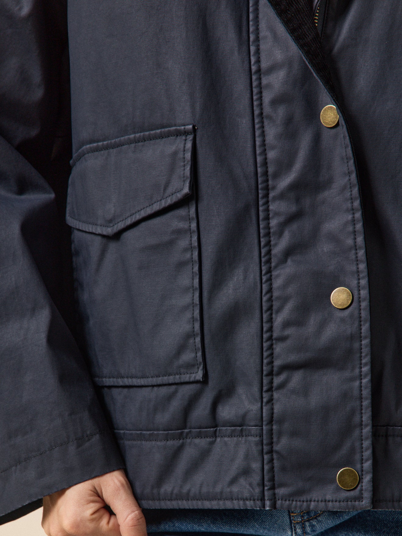 Veste coton enduit femme